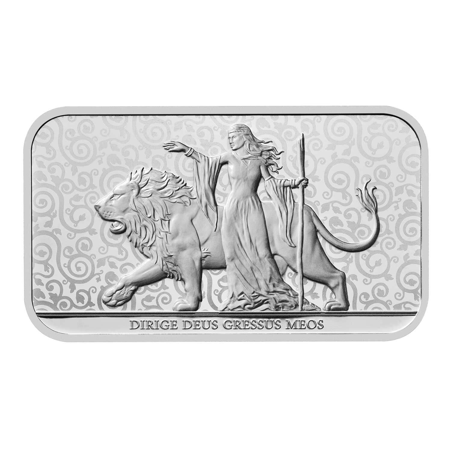 Una and the Lion 1oz Silver Minted Bar front